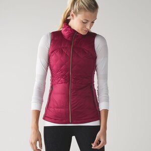 Lululemon Women's Berry Rumble Down For A Run Slim Full-Zip Puffer Vest Size 6